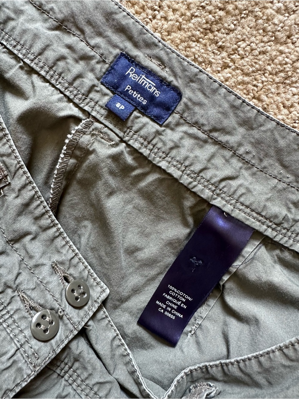 Reitmans Y2K Olive Green Cargo Mini Skort Utility Gorpcore Chic Size 8P - Picture 7 of 10